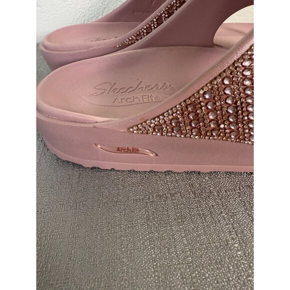 Skechers Women's Arch Fit Cali Breeze 2.0 Shine On Sandal Sz 9 Pink Comfort - Picture 4 of 10